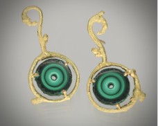 Twig Malachite Drop Earrings