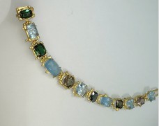 Aquamarine & Tourmaline Twig Bracelet 