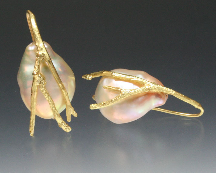 Twig & South Sea pearl earrings