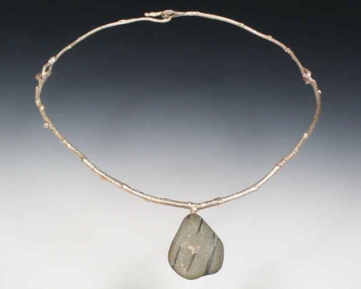 Twig & beachstone necklace
