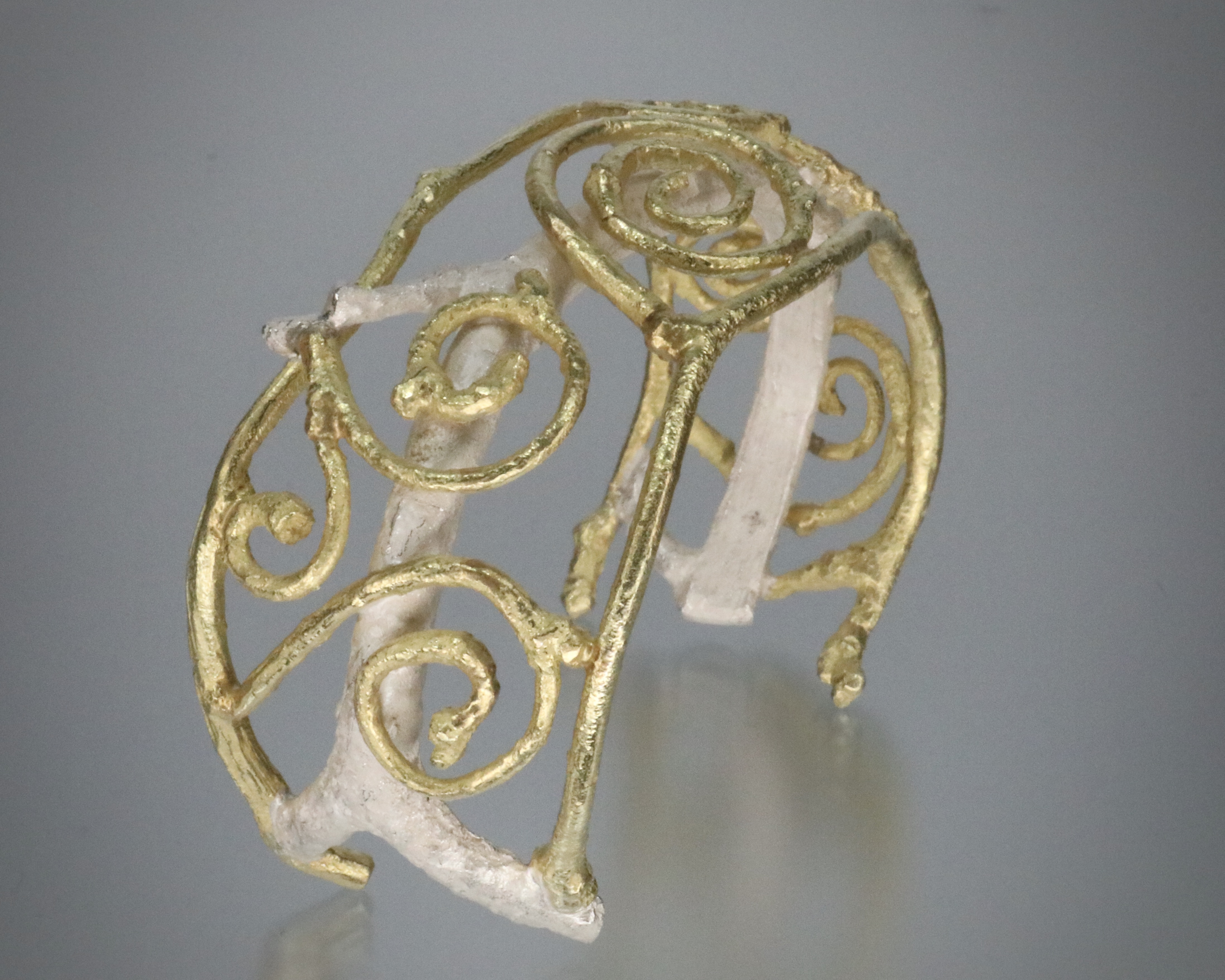 Spiral cuff with silver